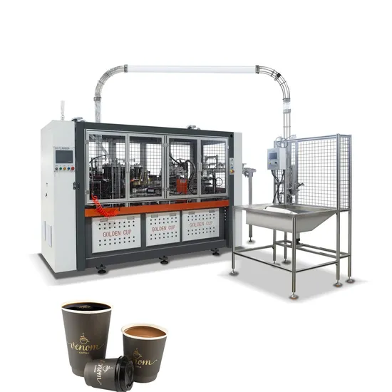 황금 컵 제조 기계를 만드는 주문 재사용할 수 있는 호화스러운 로고에 의하여 인쇄되는 마분지 종이 봉지